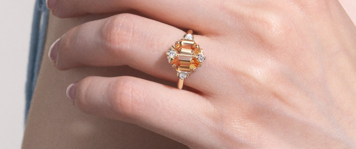 Topaz Ring Topaz Engagement Ring Vintage Diamond Ring