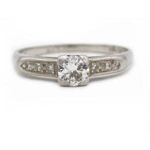 Classic .53 CTW Transitional Cut Antique Diamond Engagement Ring - Vintage Diamond Ring