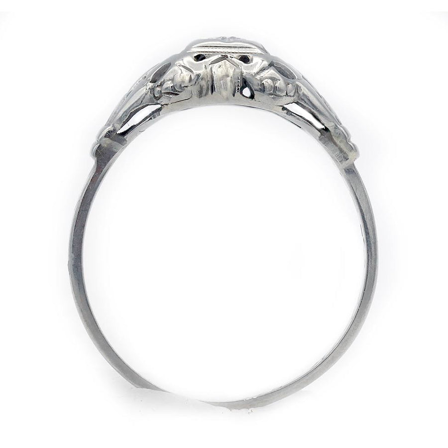 Vintage Art Deco .15 Ct Old European Cut Diamond Engagement Ring | Dated 1934