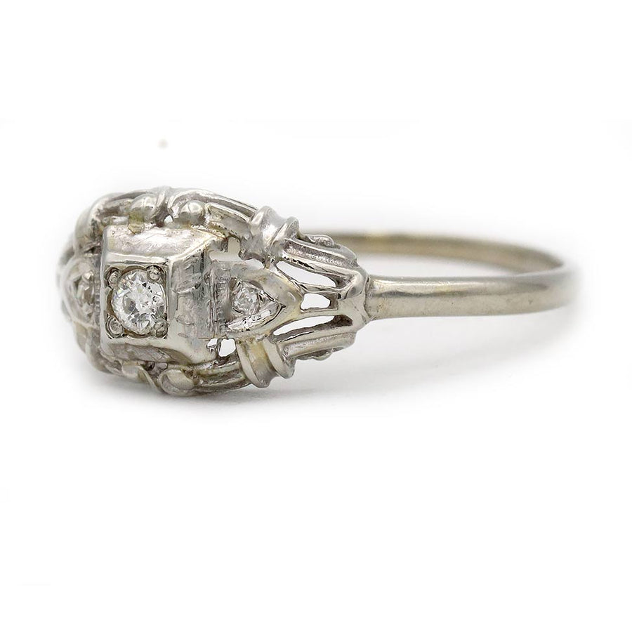 Art Deco 1930s Old European Cut Diamond Fidelity Vintage Engagement Ring