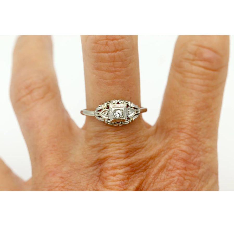 Art Deco 1930s Old European Cut Diamond Fidelity Vintage Engagement Ring