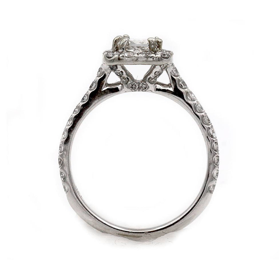 Mid-Century 1.55 CTW Neil Lane Princess Cut Diamond Halo Vintage Engagement Ring