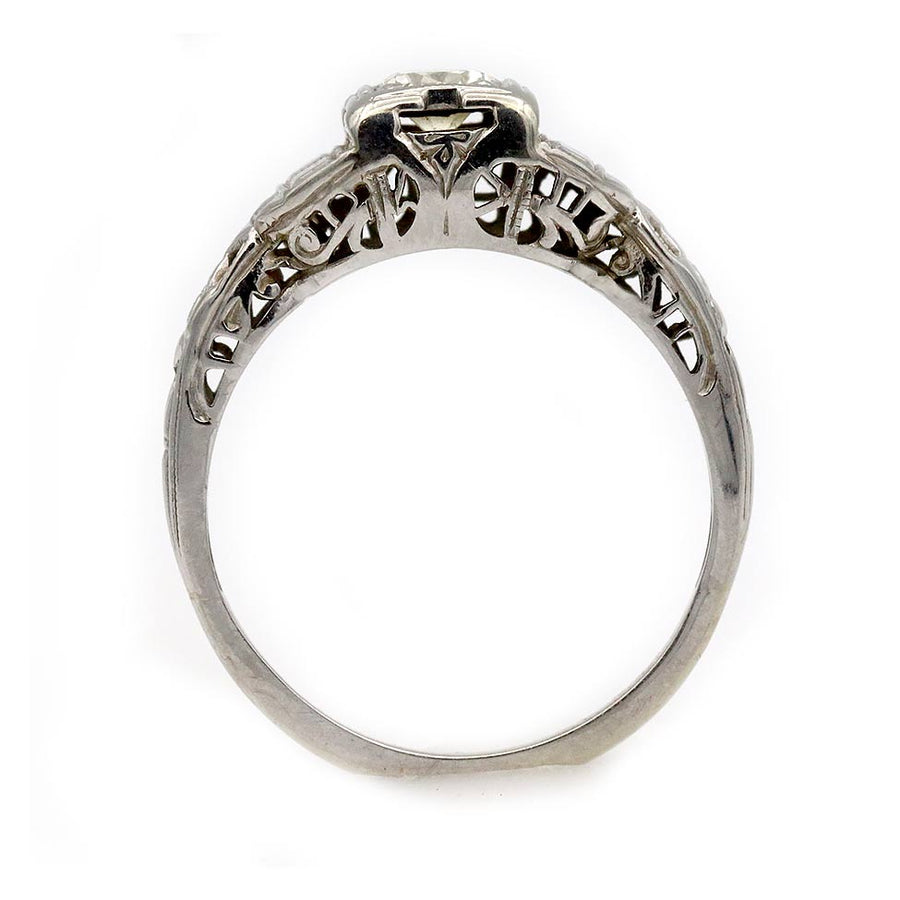 Art Deco .25 CTW Old European Cut Diamond Antique Engagement Ring
