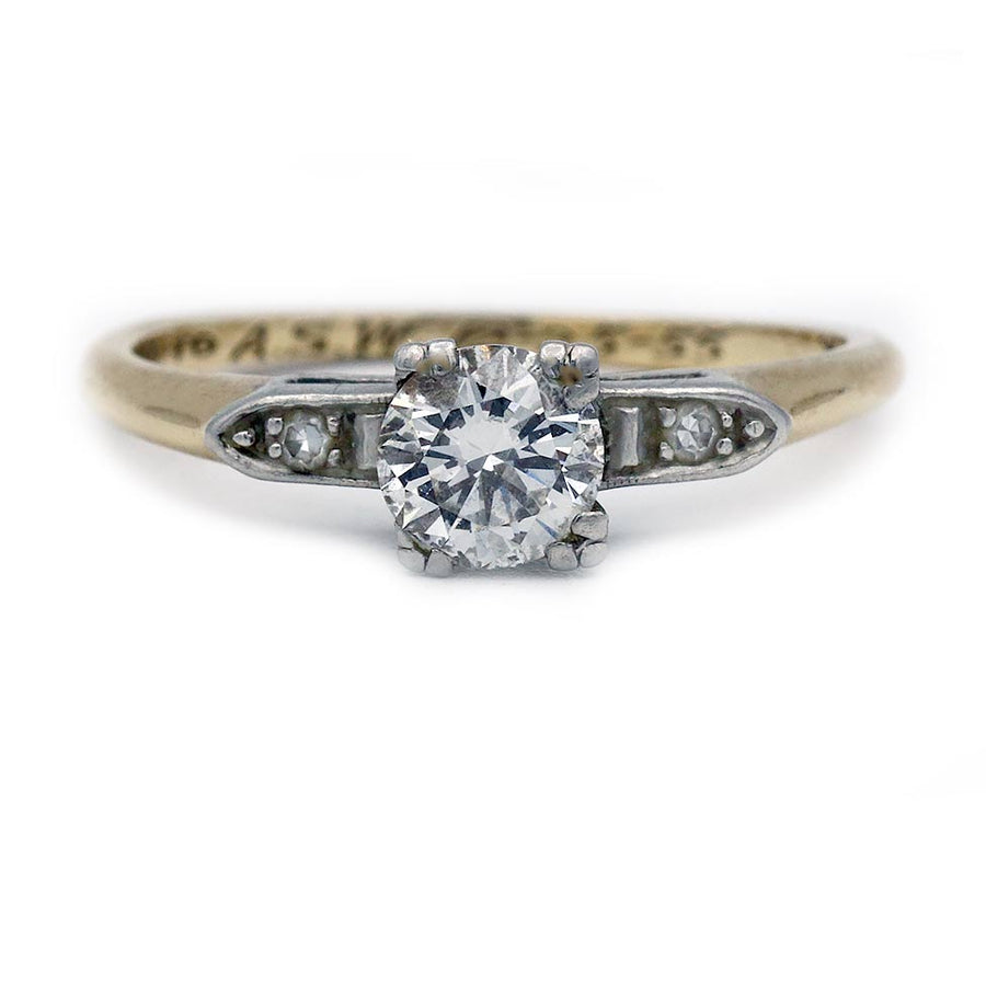 J.E. Caldwell .70 CTW Round Cut Diamond Engagement Ring | Platinum & 14K G/VS1