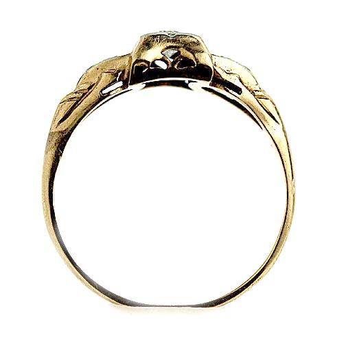 Vintage Diamond Engagement Ring .20ct Two Tone 14K Gold Mid Century