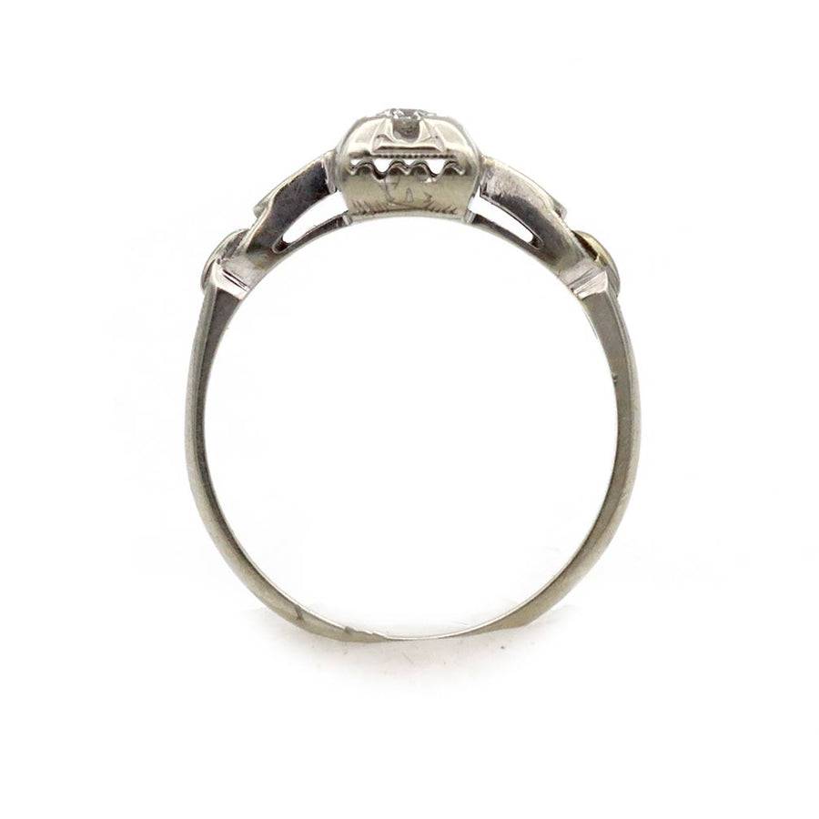 Art Deco .15 Ct Old Mine Cut Diamond Engagement Ring | Signed Fidelity | Circa 1920s