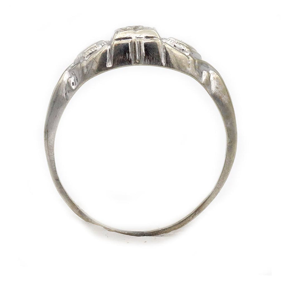 Art Deco .05 Ct Single Cut Diamond Engagement Ring | 10K White Gold | Circa 1930s