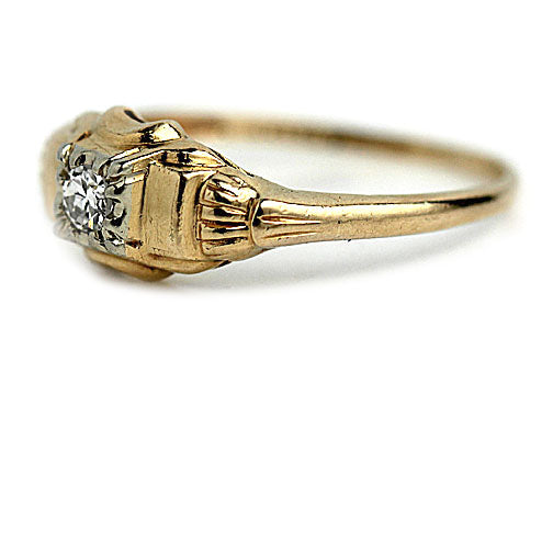 The Carmen Ring | .15ct Old European Cut Diamond Retro Engagement Ring