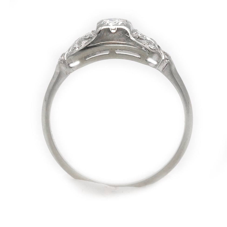 Vintage .36 CTW Low Profile Art Deco Diamond Engagement Ring