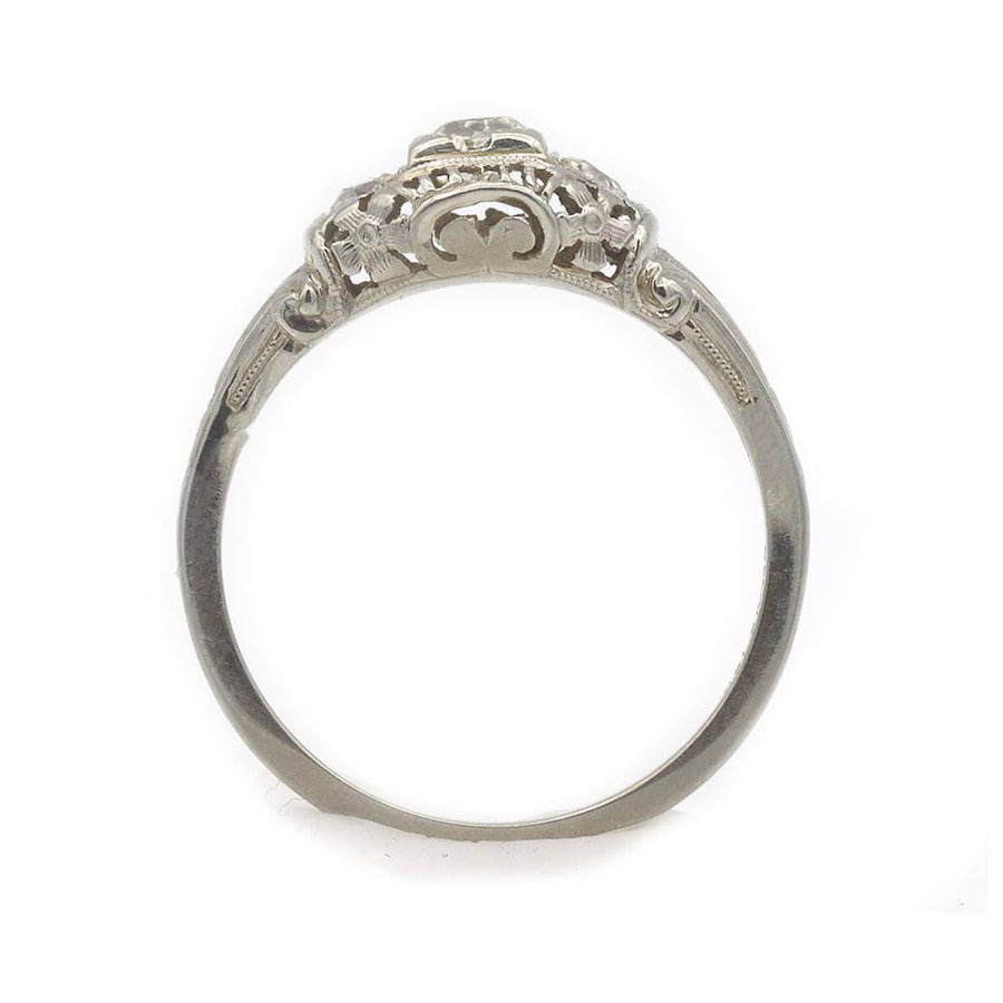 Antique .26 CTW Old Mine Cut Diamond Vintage Engagement Ring Belais