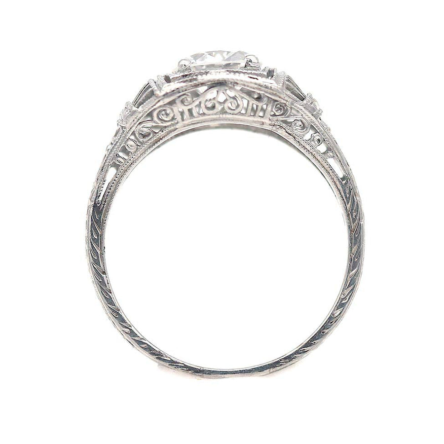 Art Deco Old European Cut Diamond Engagement Ring 1.00 CT Platinum – GIA E/VS1 Circa 1920s