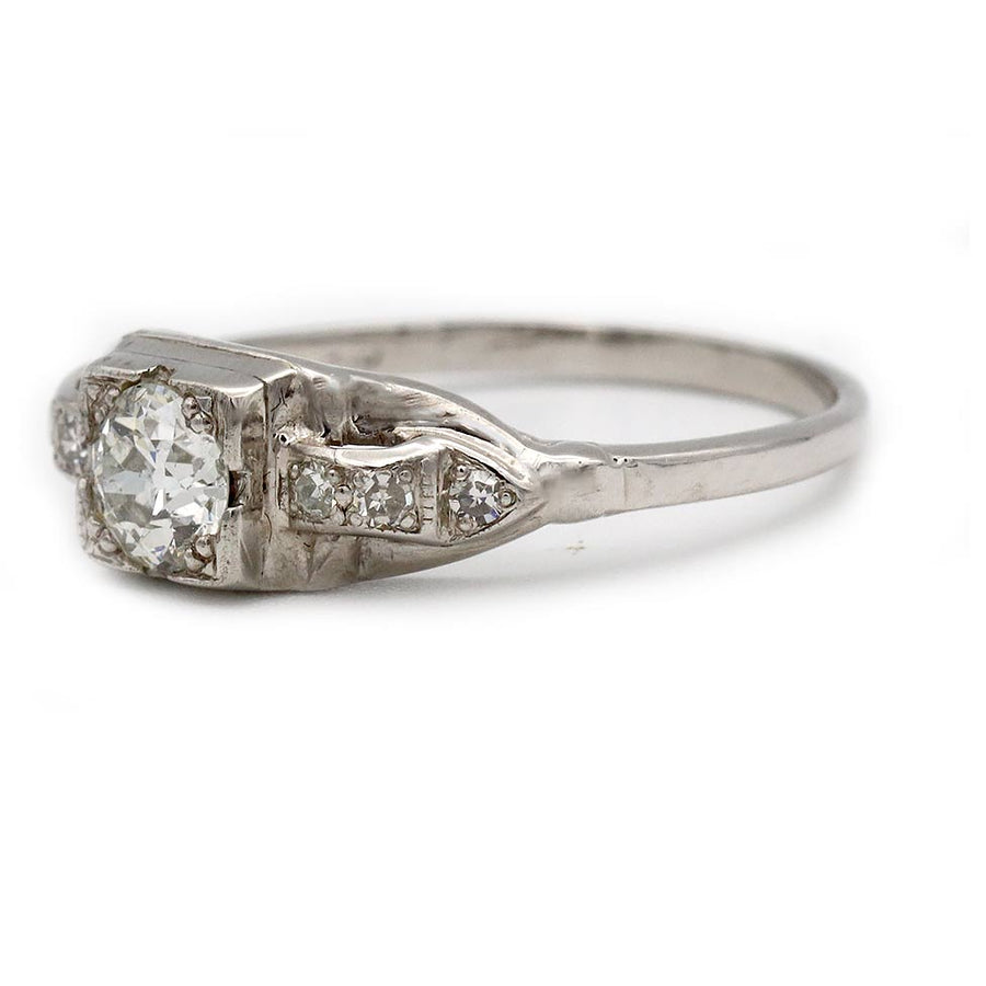 The Pippa Ring | Original 1930s Art Deco Platinum .50ct Old Mine Cut Diamond