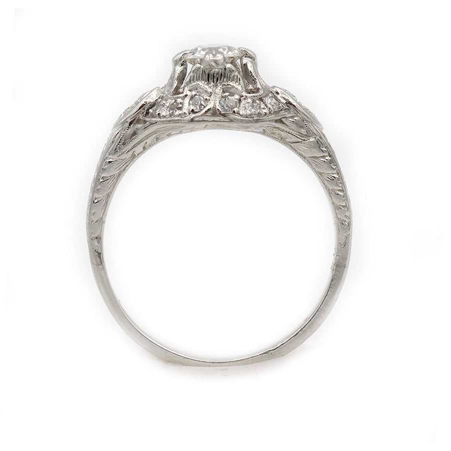 Art Deco 1930s Old European Cut Diamond Filigree Vintage Engagement Ring