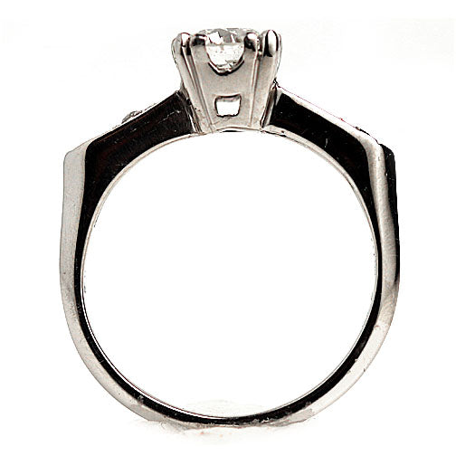 Vintage 1.05 Ct Old European Cut Diamond Trefoil Prong Engagement Ring in Platinum GIA K/I1