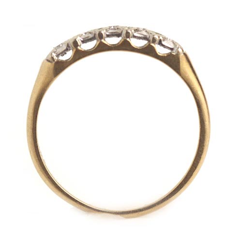 Mid-Century .15 CTW Two-Tone Diamond Vintage Wedding Band Circa 1950s