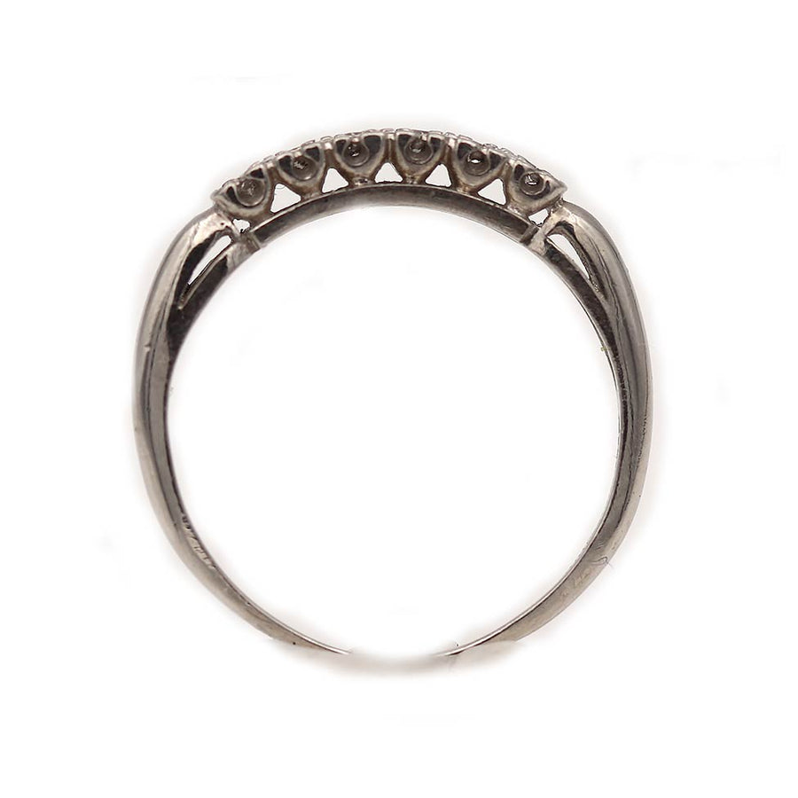 SOLD SOLD Vintage 6 Stone Diamond Wedding Ring Platinum Size 6.25