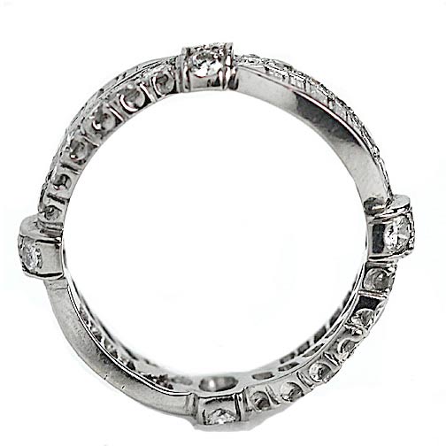 Vintage North-South Baguette & Round Diamond Eternity Band