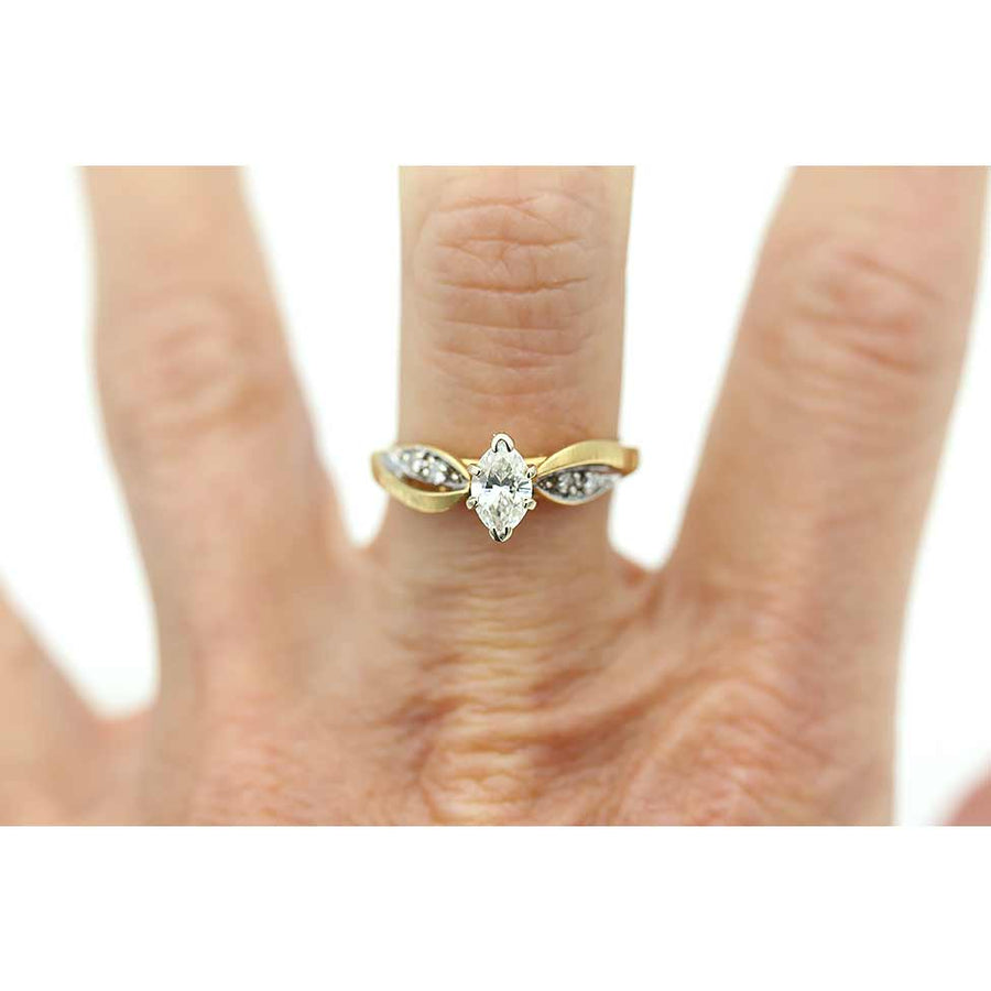 Classic Vintage Marquise Diamond Engagement Ring