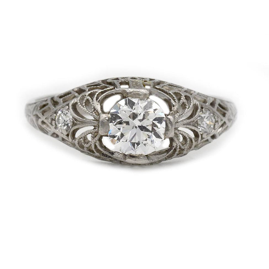 Art Deco Old European Cut Diamond Engagement Ring in Platinum | 1930s