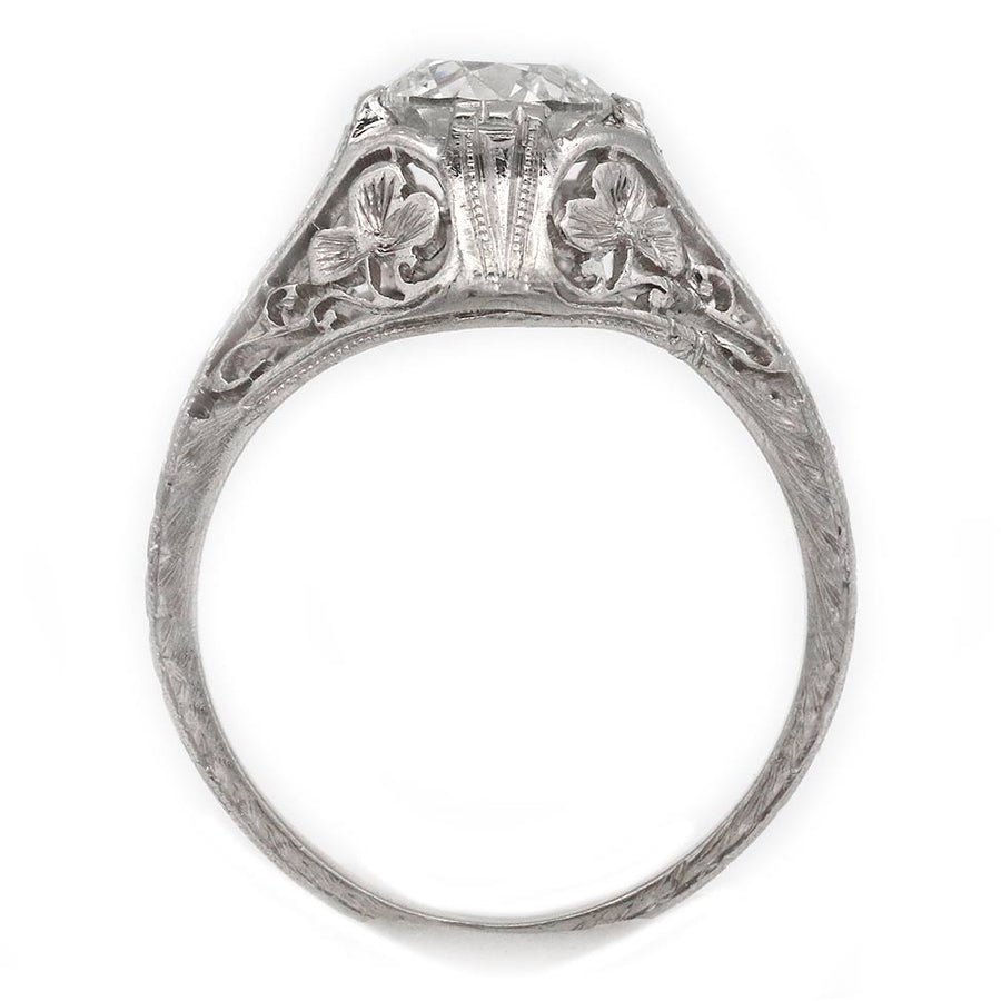 Art Deco 1.06 Ct Old European Cut Diamond Engagement Ring | GIA H/SI2