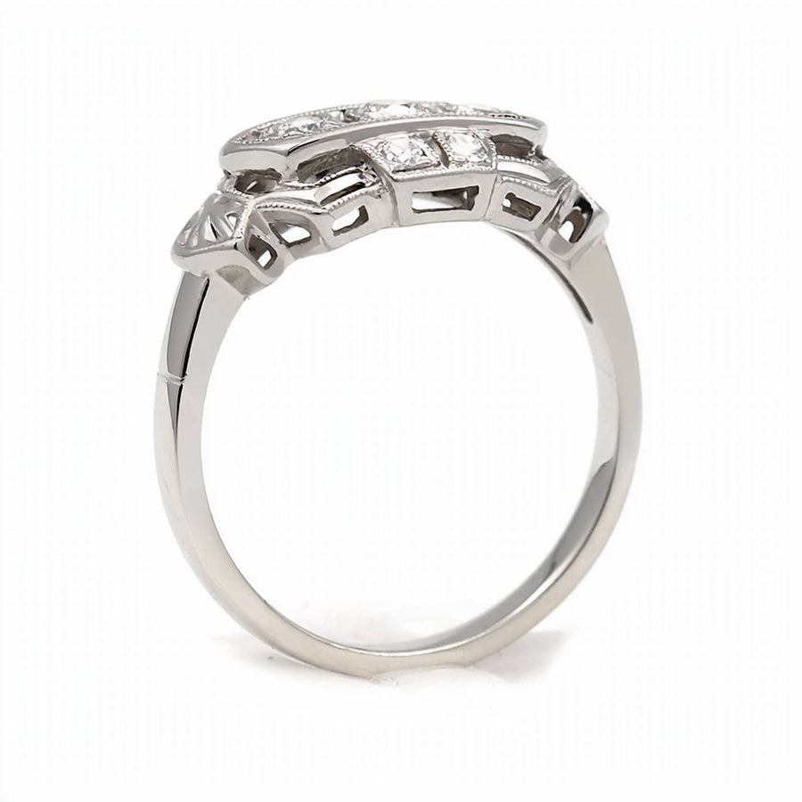 Art Deco .25 CTW 18 Kt Old European Cut Diamond Three Stone Engagement Ring