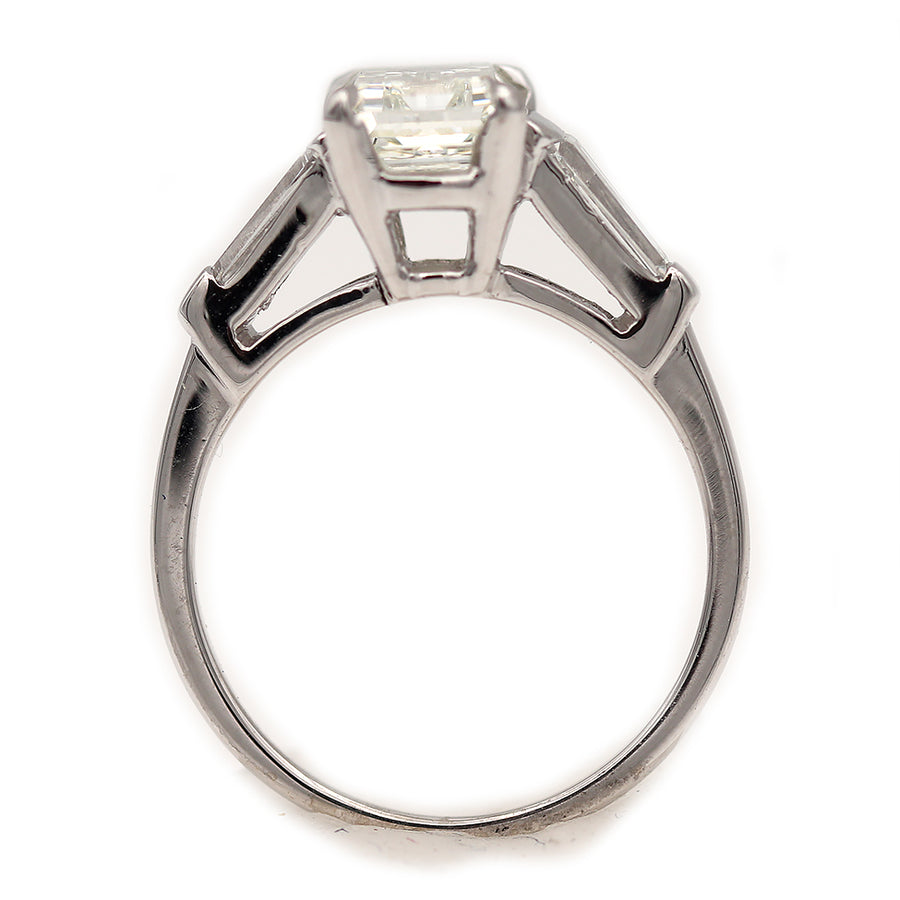 Vintage Emerald Cut Diamond Engagement Ring Gallery 2.00 Ct GIA J/SI1