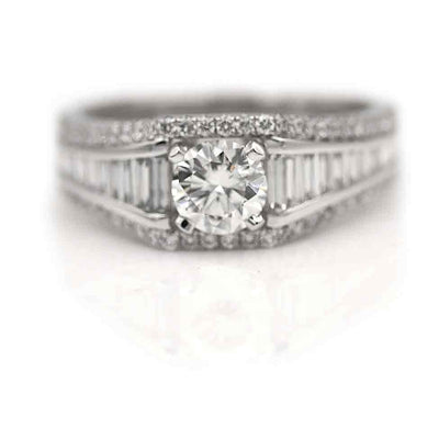 Circa 1990s Brilliant Cut Diamond Engagement Ring .61 Ct GIA G/SI1