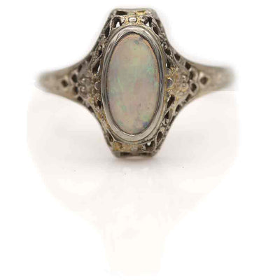 Antique Opal Solitaire Engagement Ring