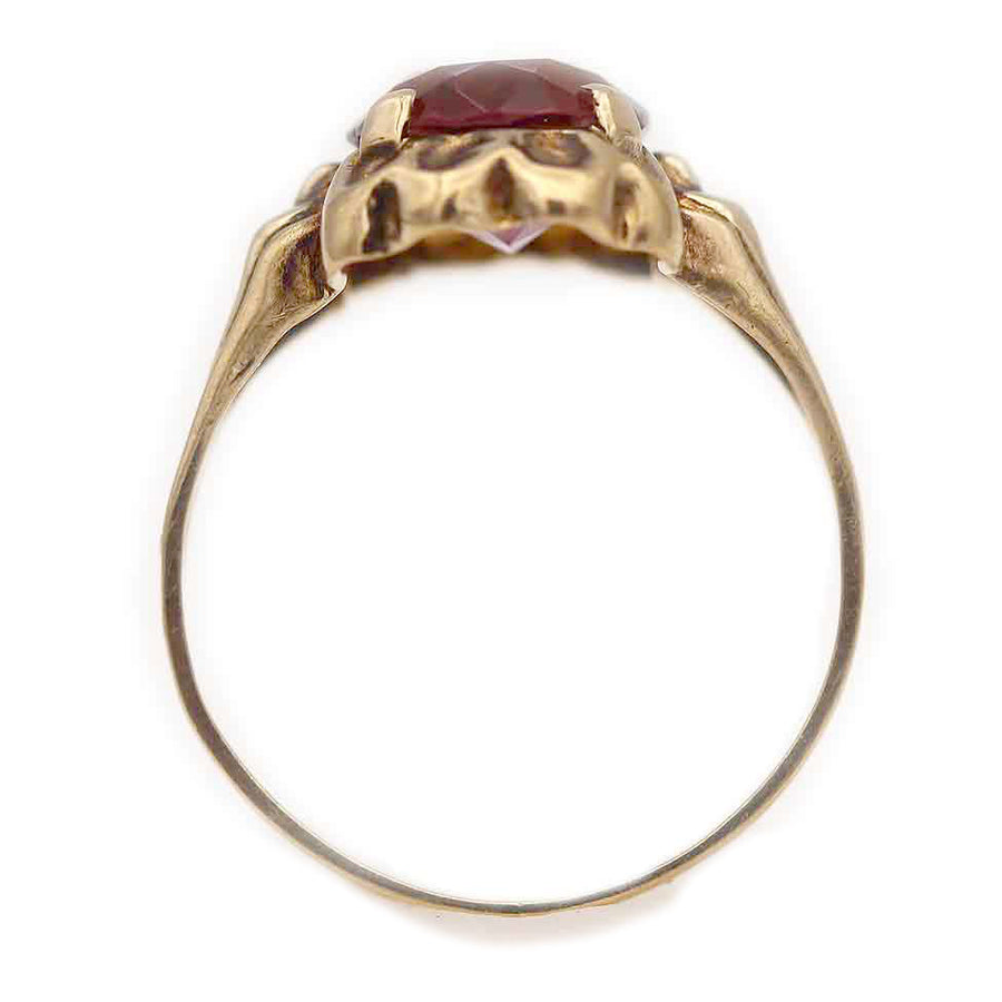 Vintage 3.00 Carat Oval Cut Purple Garnet Engagement Ring in 10K Gold