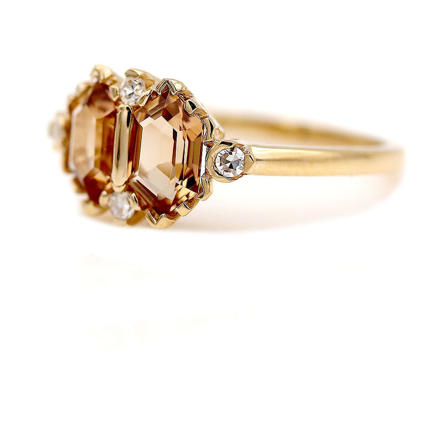 Vintage Style 2.05 CTW Kite Shape Topaz Gemstone Engagement Ring - Vintage Diamond Ring