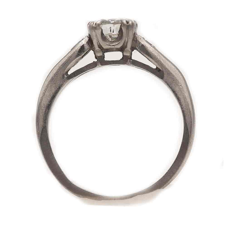 Art Deco .94 CTW Three Stone Old European Cut Antique Diamond Engagement Ring GIA H/SI2