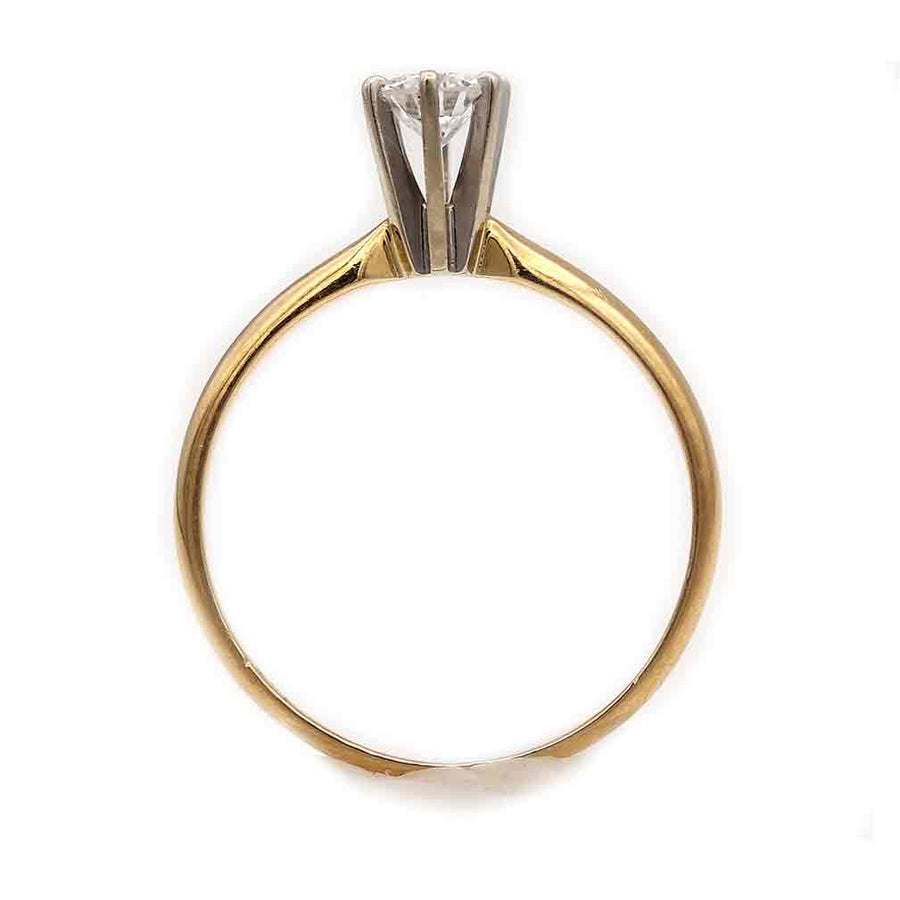 Vintage Round Cut Diamond Solitaire Engagement Ring .35 Ct