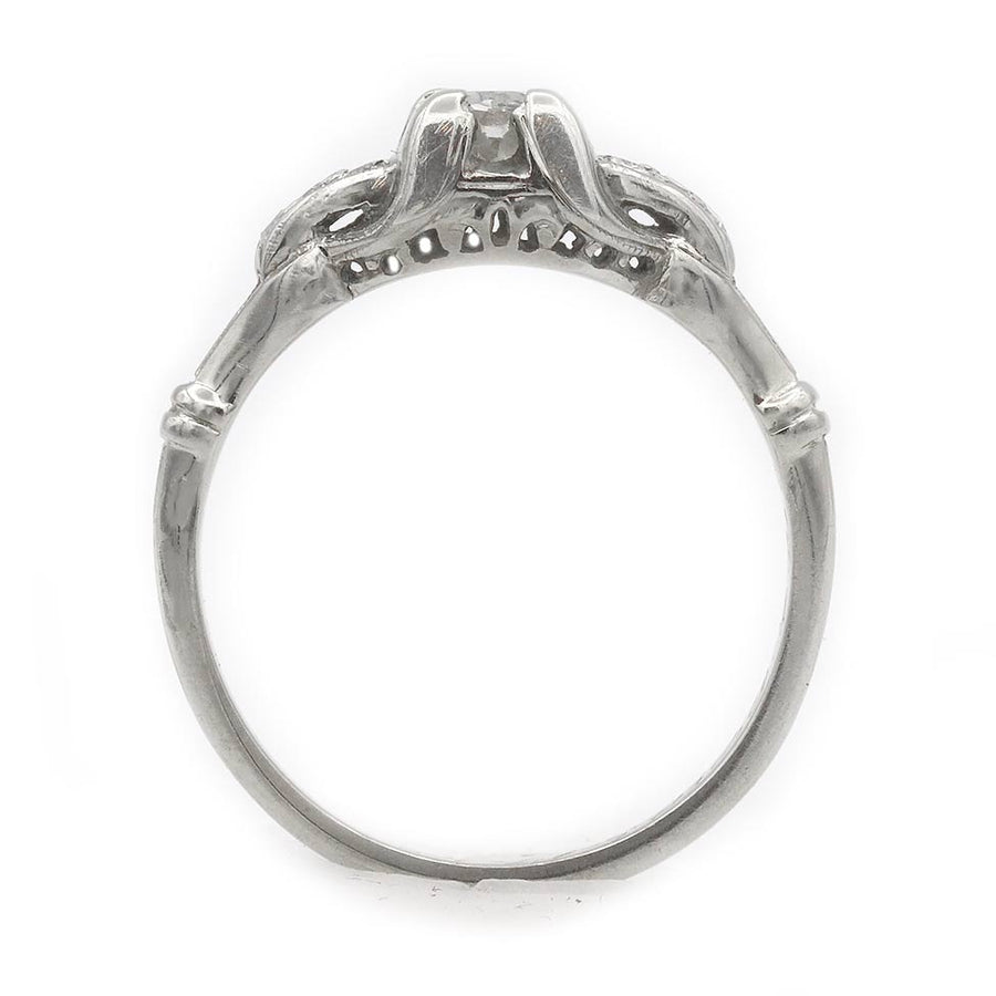 Late Art Deco .42 CTW Old European Cut Diamond Engagement Ring | Dated 5/17/1942