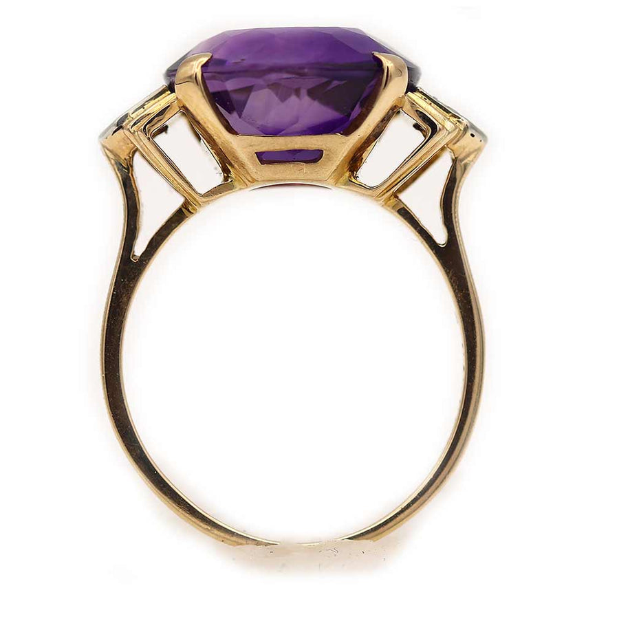 5.01 Carat Victorian Round Cut Amethyst Engagement Ring
