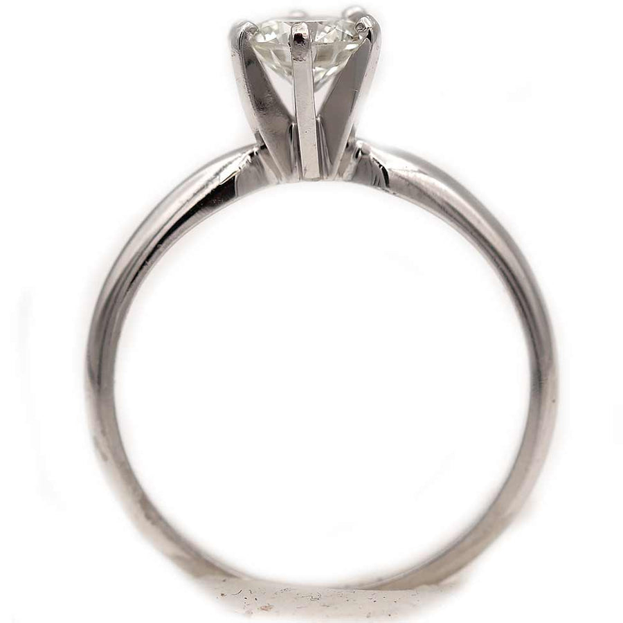 Contemporary .60 CTW Solitaire Round Diamond Vintage Engagement GIA J/SI1