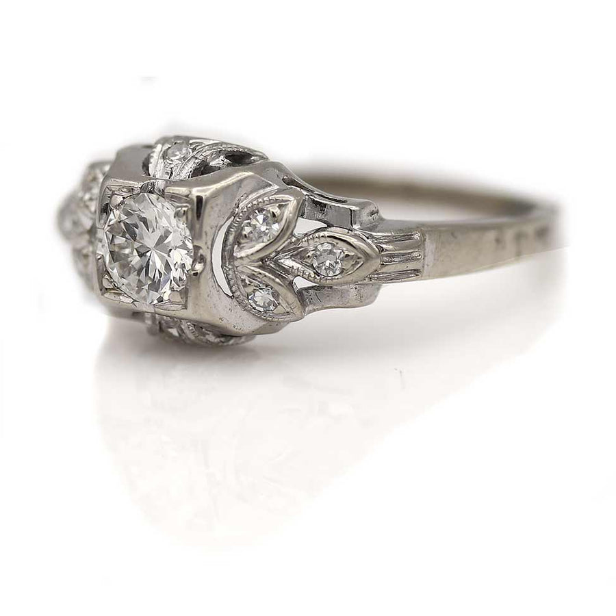 Intricate Jabel Art Deco Diamond Engagement Ring