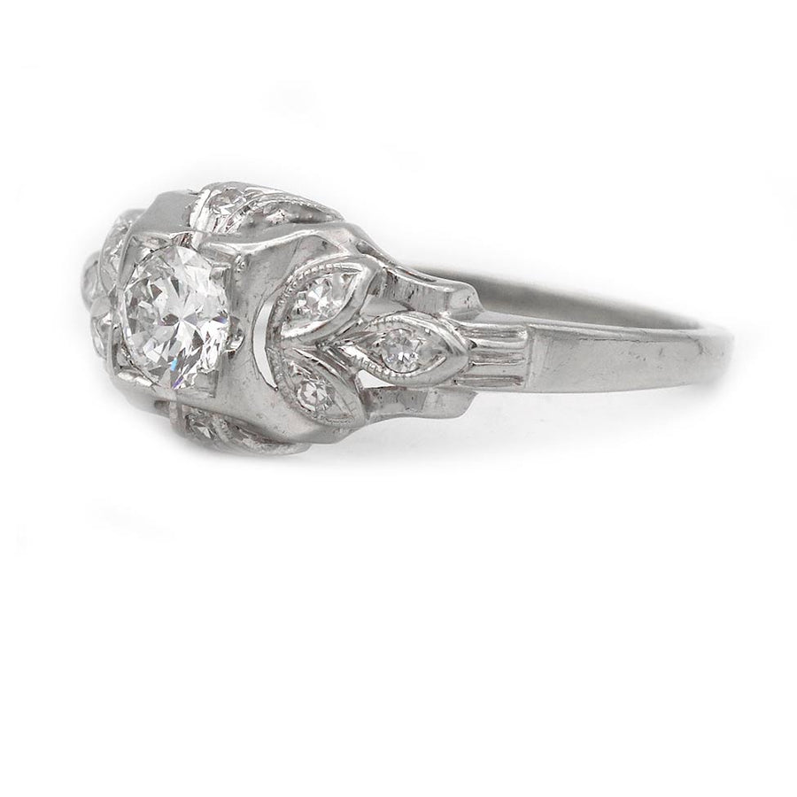 Art Deco .25 Carat Old European Cut Diamond Vintage Engagement Ring by Jabel