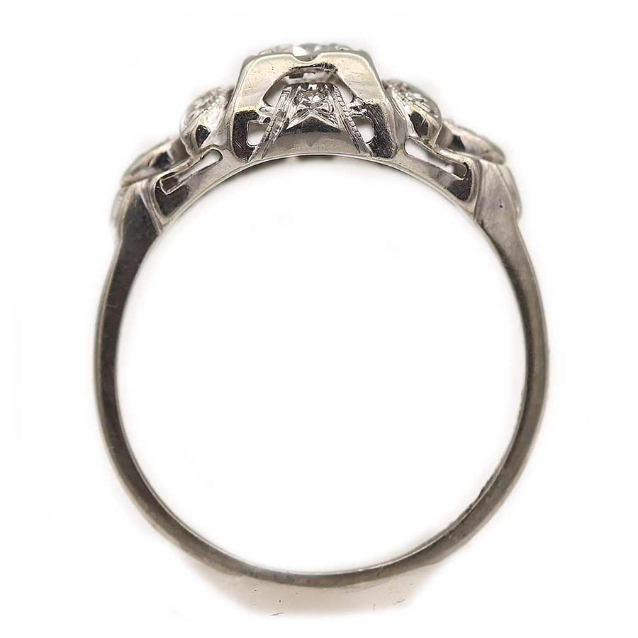 Intricate Jabel Art Deco Diamond Engagement Ring