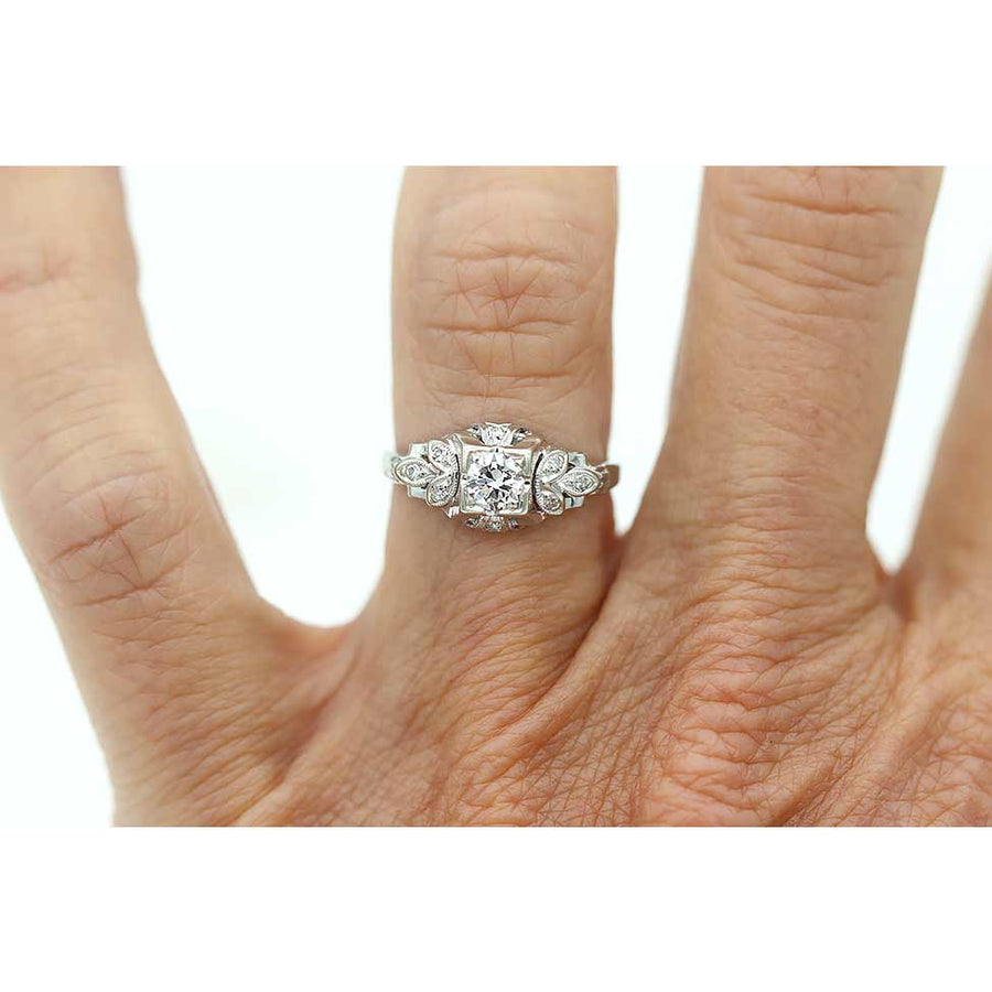 Intricate Jabel Art Deco Diamond Engagement Ring