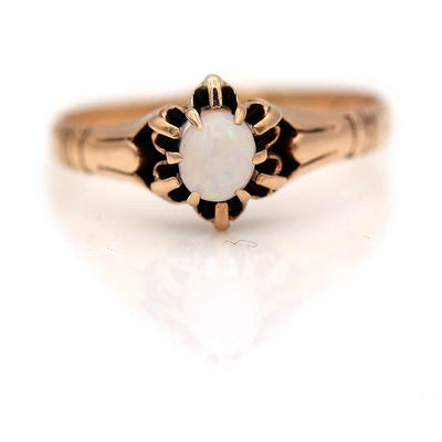 Victorian Opal Solitaire Engagement Ring Circa 1900s