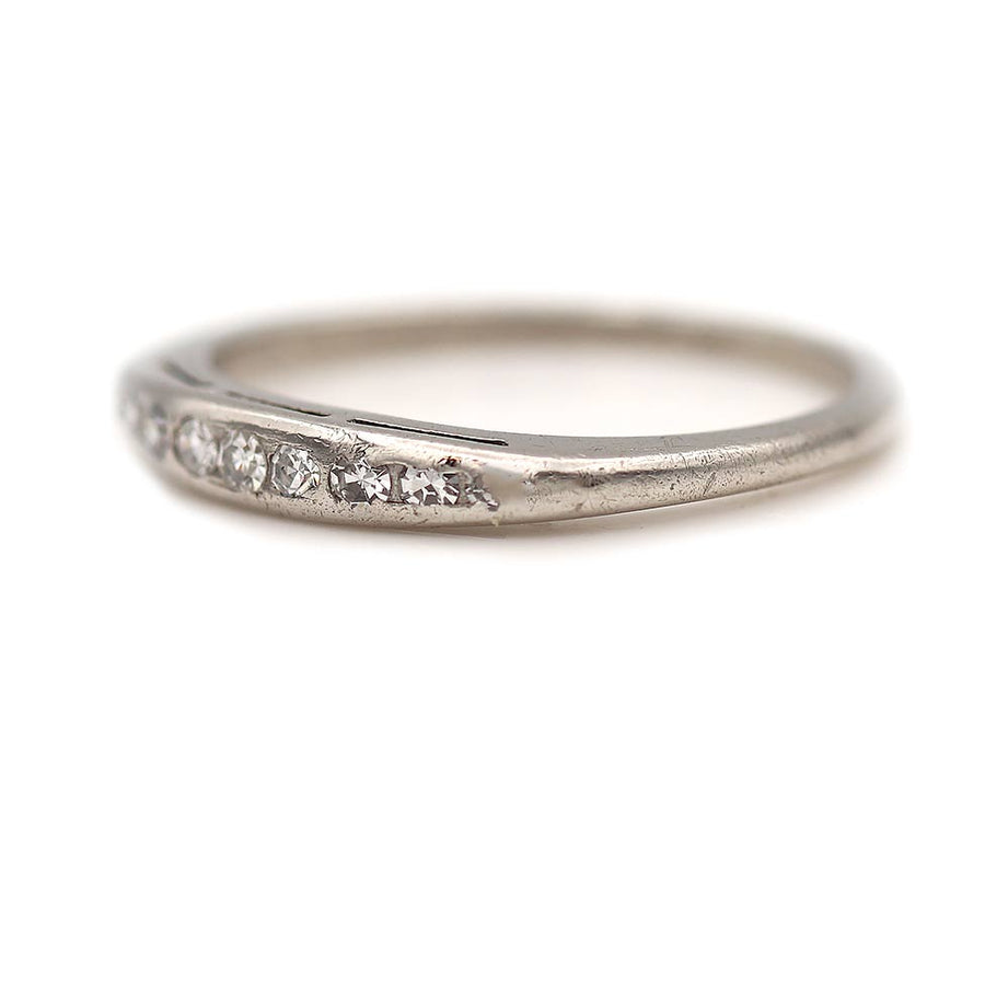 Vintage Channel-Set Diamond Wedding Band in Platinum, Circa 1950s (.12 CTW, G/VS2)