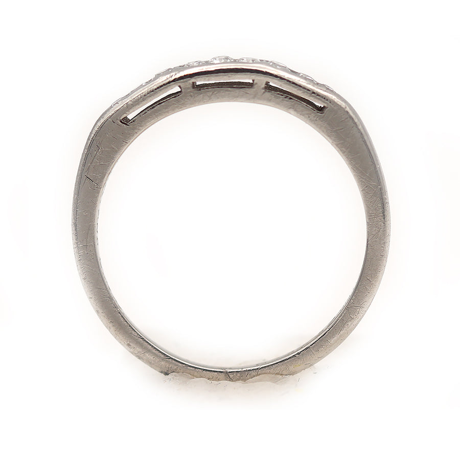 Channel Set Diamond Wedding Ring Circa 1950's Platinum .12 Ct G/VS2