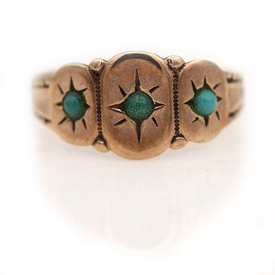 Vintage Turquoise Starburst Engagement Ring