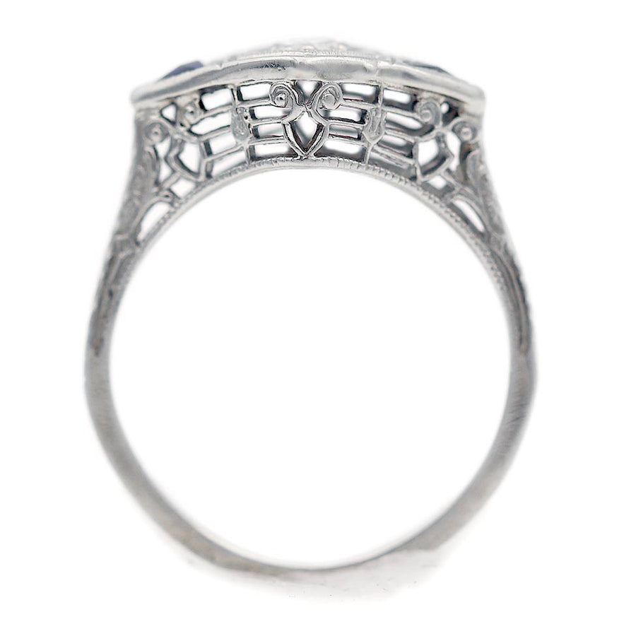The Jenkins Ring | Original 1930s Art Deco .15 Ct Diamond & Sapphire