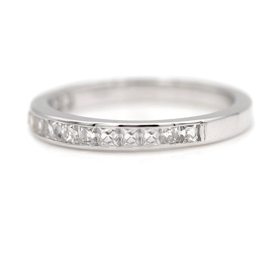 Vintage Style French Cut Diamond Wedding Band in Platinum | .80 CTW