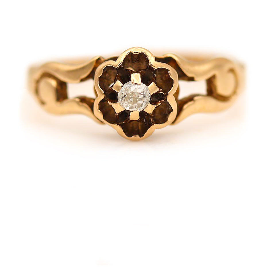 Antique CTW Old Mine Cut Diamond Solitaire Victorian - Main Image