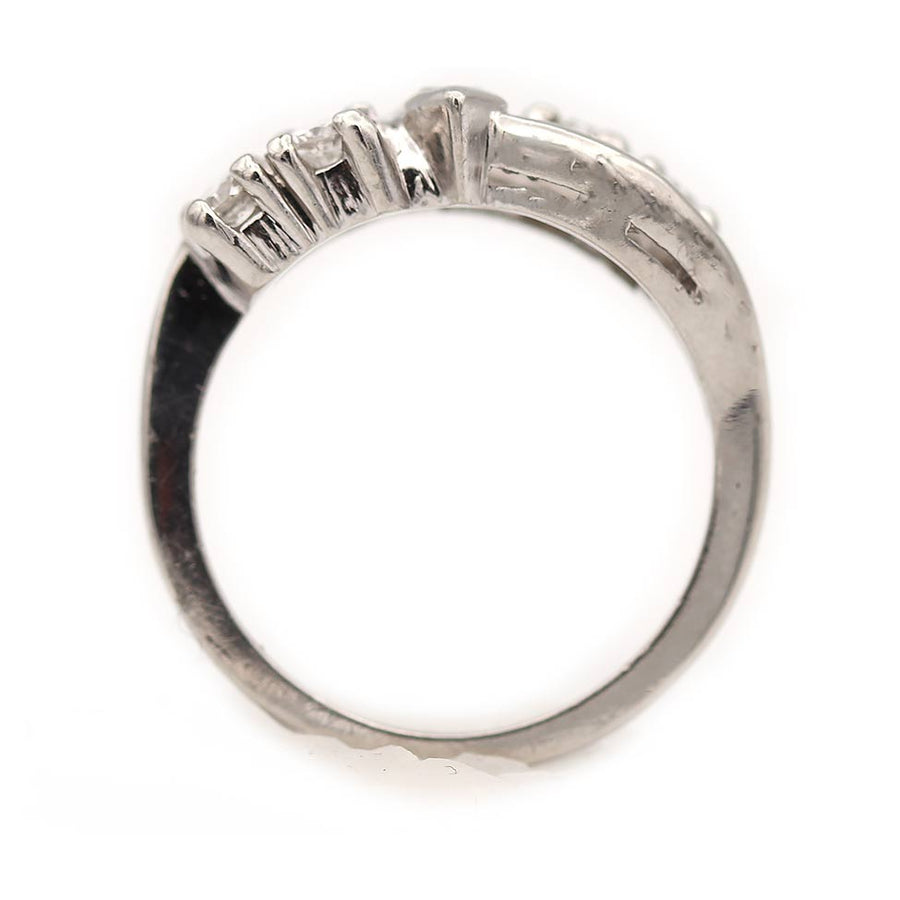 Vintage Kite Diamond Cocktail Ring in Platinum | 1970s