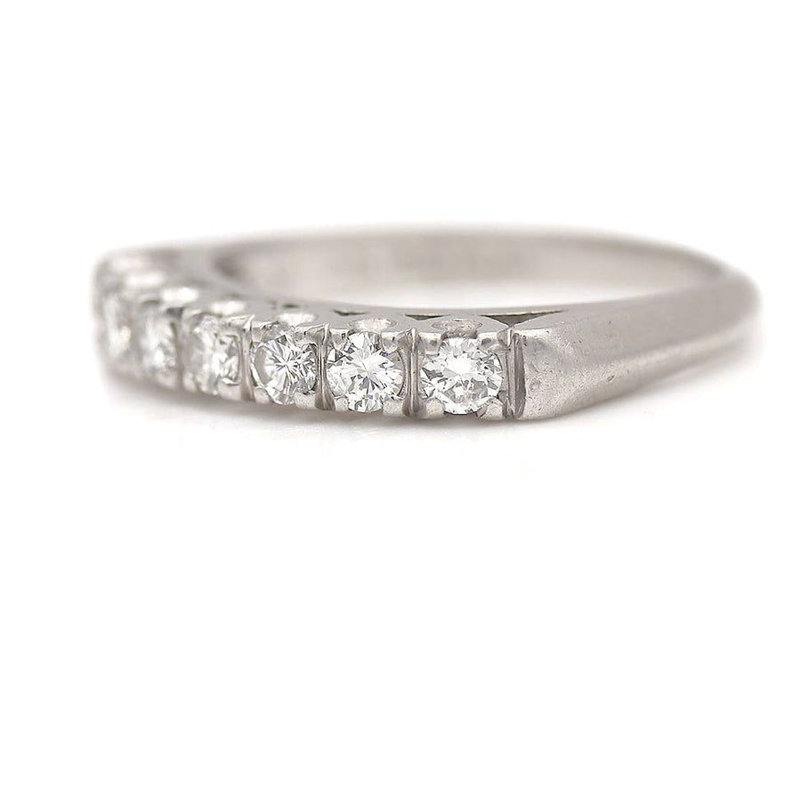 SOLD SOLD Vintage Seven Stone Diamond Wedding Band in Platinum | 1950s