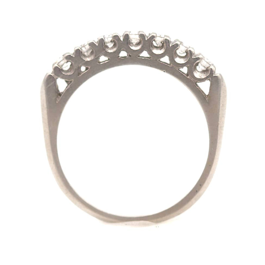 SOLD SOLD Vintage Seven Stone Diamond Wedding Band in Platinum | 1950s