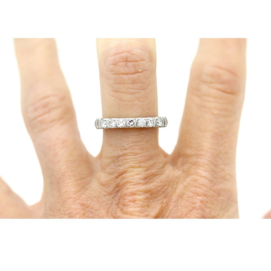 SOLD SOLD Vintage Seven Stone Diamond Wedding Band in Platinum | 1950s